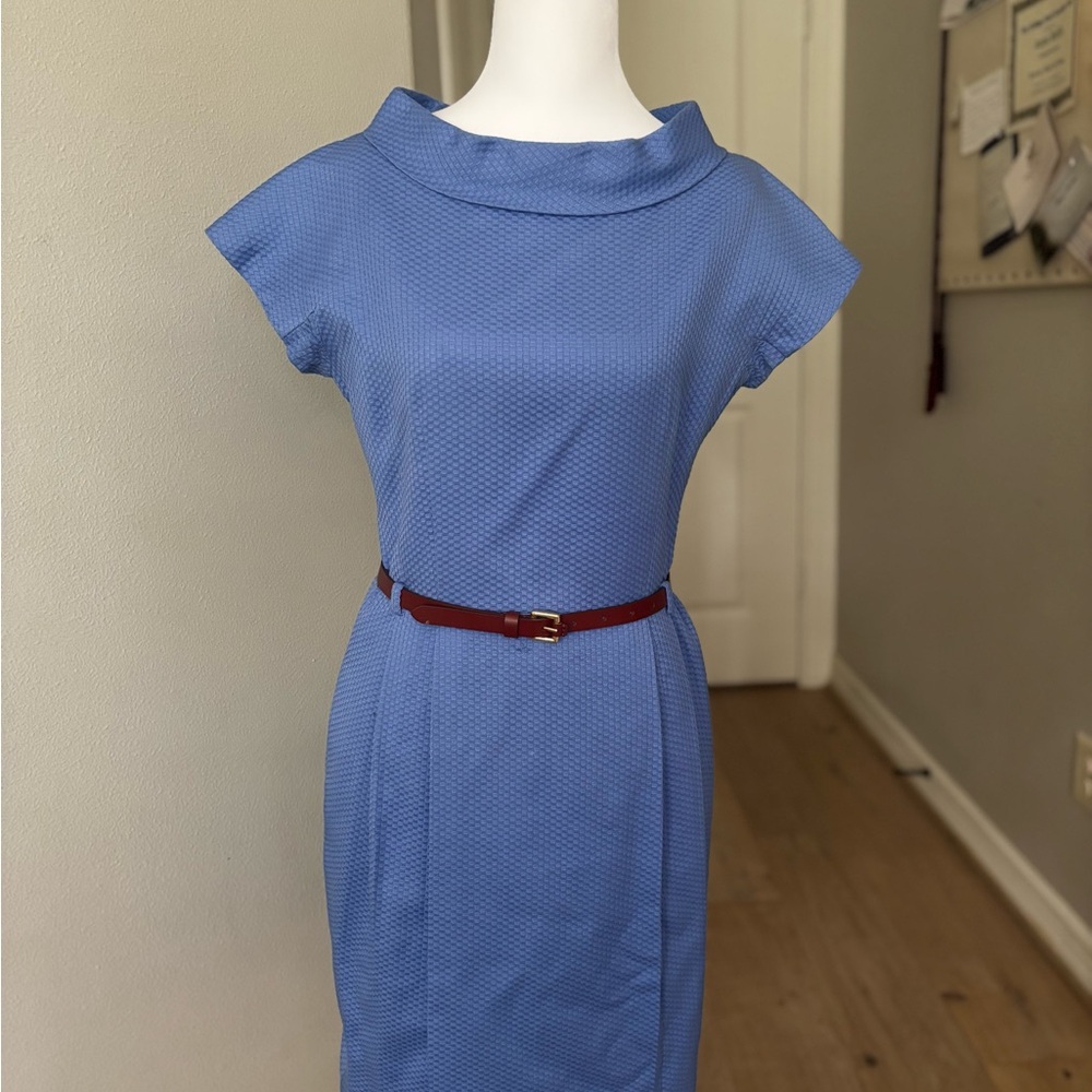 Moschino Blue Sheath Dress with matching belt